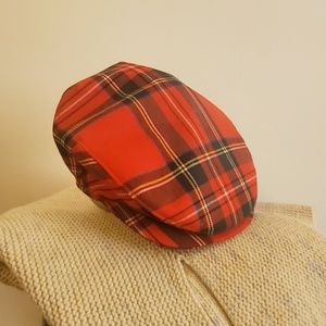Red Tartan Flat Cap